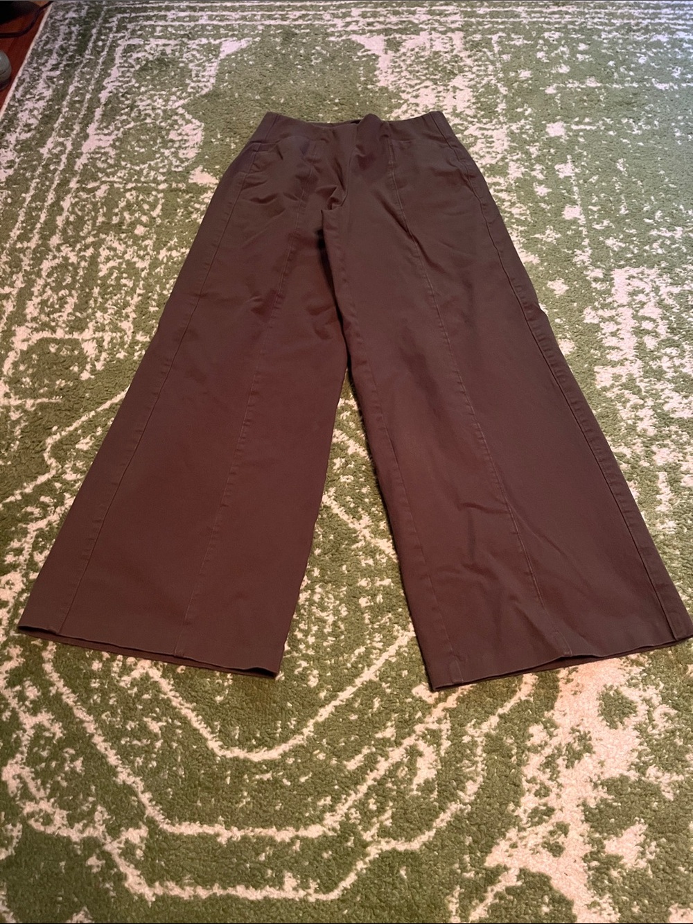 Old Navy Women’s High Rise Wide Leg Pull On Pixie Pants Trousers Reishi Brown